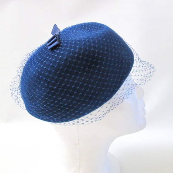 Peachbloom Velour Merrimac Body Women\'s Hat Size Medium Cobalt Blue Netting main image 7